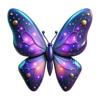 impressive vintage Cosmic Butterfly 3D Render 4K png
