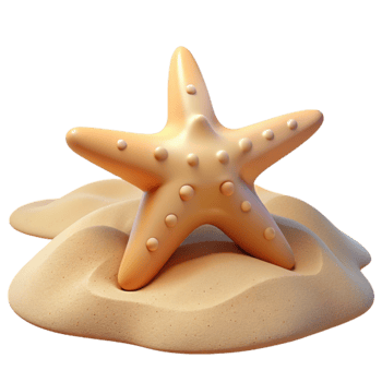 dramatic abstract 3D Starfish on Sand Beach Illustration exclusive png
