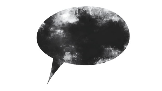 Textured Monochrome Speech Bubble on Transparent Background png