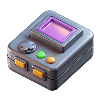 wonderful artistic Retro Gaming Console 3D Render high quality png