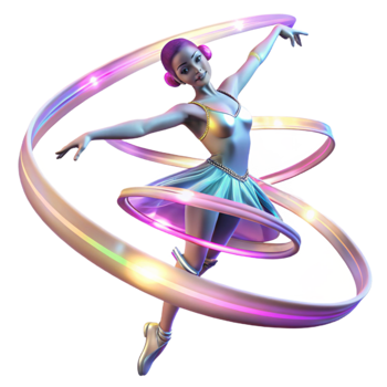 dramatic contemporary Ballet Dancer 3D Illustration authentic png