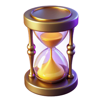 wonderful contemporary Golden Hourglass 3D Render original png