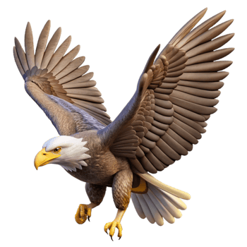 extraordinary modern Majestic Bald Eagle 3D Render exclusive png