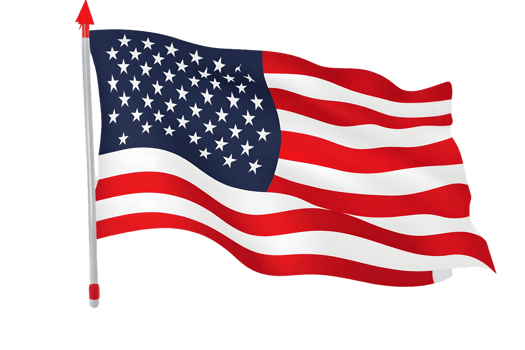 Waving American Flag on Transparent Background png