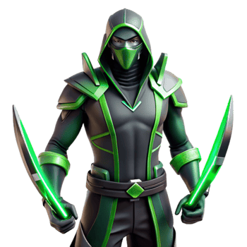 wonderful vintage Green Ninja 3D Render 4K png