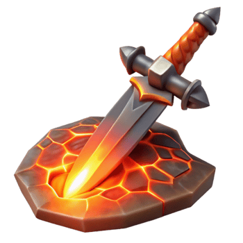 wonderful classic Molten Metal Dagger 3D Render detailed png