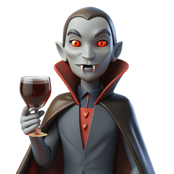 beautiful rustic 3D Cartoon Vampire Illustration high resolution png