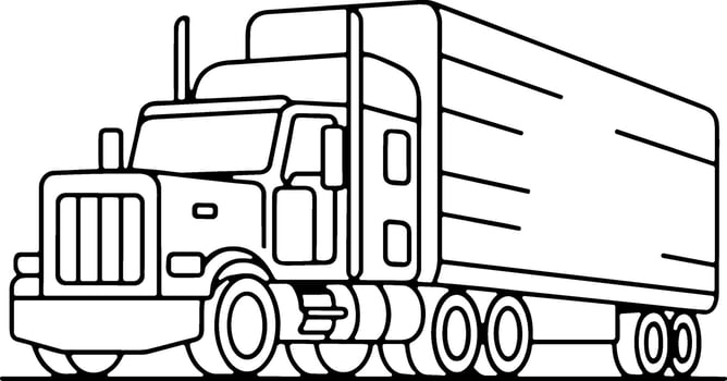 Semi-Truck Silhouette for Logistics and Freight vector