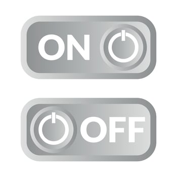 On and off toggle button vector