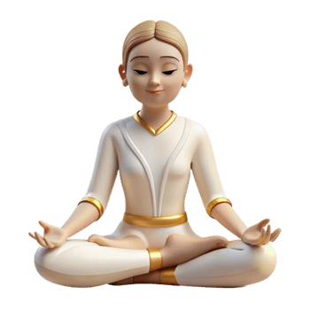 elegant modern 3D Render Woman Meditating in Lotus Pose 4K png