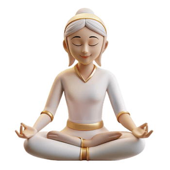 extraordinary traditional Serene 3D Render of Woman Meditating professional png