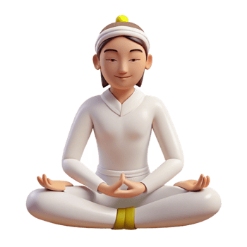 vibrant abstract 3D Render Peaceful Yogi Illustration high quality png