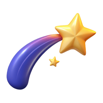extraordinary traditional 3D Render Shooting Star Illustration high quality png