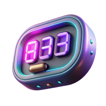 elegant abstract Neon Digital Counter 3D Render original png
