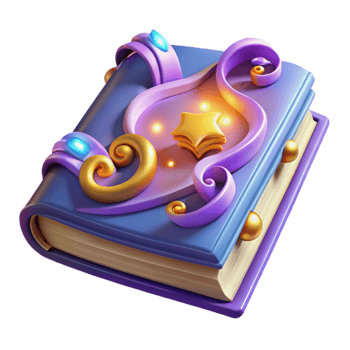 vibrant vintage Magical Book 3D Illustration original png