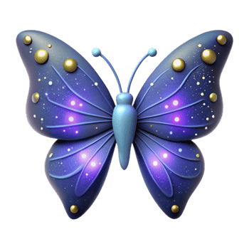 serene creative Glowing 3D Butterfly Illustration authentic png
