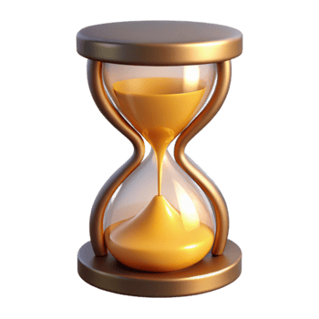 wonderful classic 3D Golden Hourglass Illustration Time Sand premium png