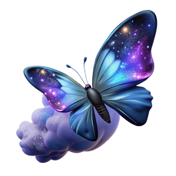 Cosmic Butterfly Illustration Galaxy Wings on Cloud png
