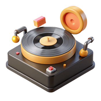 extraordinary traditional 3D Render of Retro Turntable professional png
