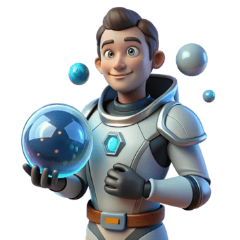 serene modern 3D Render Boy Astronaut Holding Orb detailed png