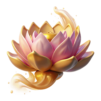 impressive artistic Golden Lotus 3D Illustration professional png