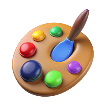 extraordinary traditional Colorful 3D Paint Palette Illustration original png
