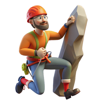 extraordinary contemporary 3D Illustration Cartoon Climber original png