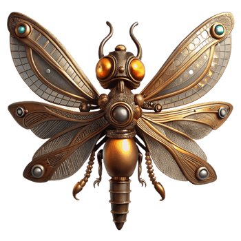 elegant classic Steampunk Insect 3D Render original png