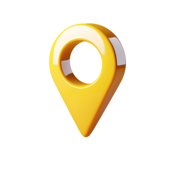 A Glossy Yellow Three Dimensional Location Marker Isolated on Transparent Background png
