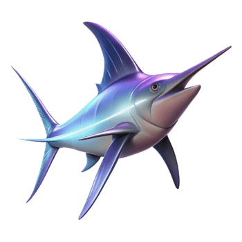 wonderful creative 3D Illustration of a Colorful Marlin professional png