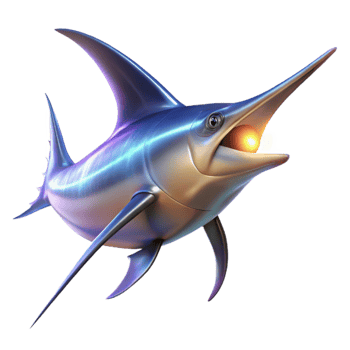wonderful vintage 3D Render of a Metallic Swordfish authentic png