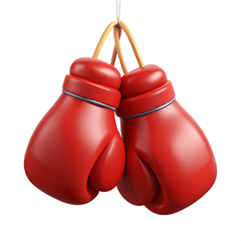 elegant rustic 3D Render Red Boxing Gloves Hanging original png