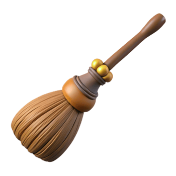stunning classic Cartoon Broom 3D Render 4K png