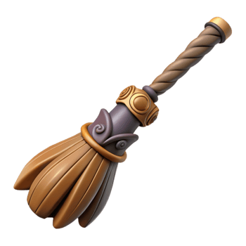 beautiful abstract 3D Render of a Stylized Broom authentic png