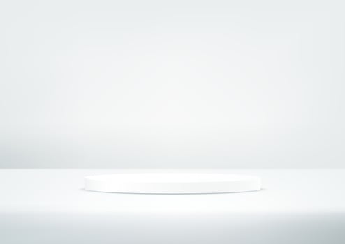 Gray background 3d with white podium Space for selling products on the website. Display of cosmetic products. Stage or podium. Product display background. illustration. vector