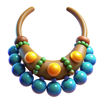 serene traditional Colorful 3D Rendered Beaded Necklace Illustration professional png