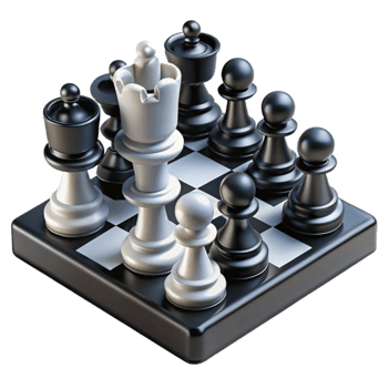 serene vintage 3D Chessboard Illustration Strategic Game Pieces premium png