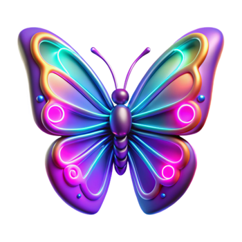 stunning contemporary Vibrant 3D Butterfly Illustration professional png