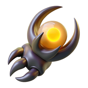 3D Render Glowing Orb Dark Creature Illustration png
