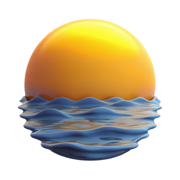 beautiful creative Golden Egg on Water 3D Render high quality png