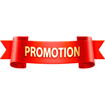 A red ribbon with the word promotion on it png