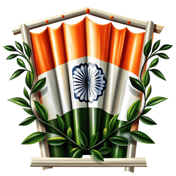 The flag of india is shown in a wooden frame png