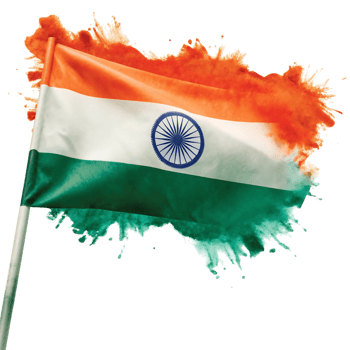 Vibrant Indian Flag with Watercolor Splashes Celebrating Independence Day png