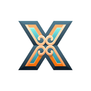 Stylish Letter X Logo Design with Teal Orange and Dark Gray Color Scheme png