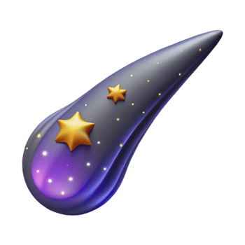 elegant modern 3D Night Sky Comet Illustration high resolution png