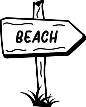 A hand drawn icon of beach board vector