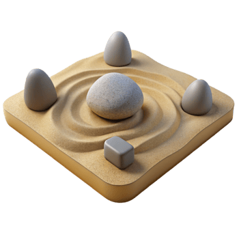 stunning rustic Zen Garden 3D Illustration exclusive png