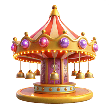 extraordinary vintage Whimsical 3D Carousel Illustration exclusive png