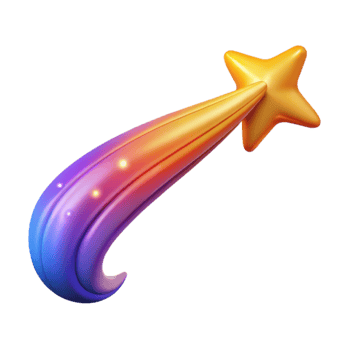 serene creative Colorful 3D Star Trail Illustration professional png