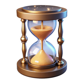 extraordinary creative Elegant 3D Hourglass Illustration Time Sand Grains 4K png